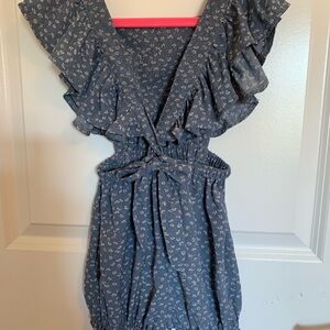 Floral Ruffle Sleeve Romper